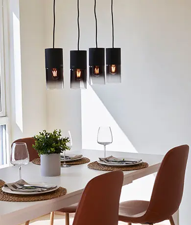 Robin taklampe rekke 4lys 80cm smoke