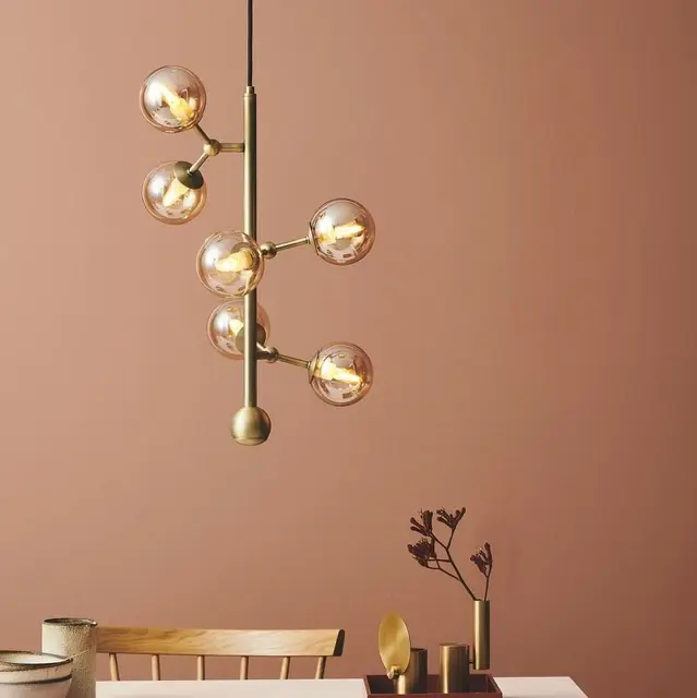 Atom Vertikal taklampe 31cm amber