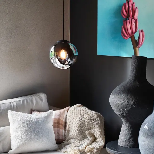 Leana taklampe 25cm sort