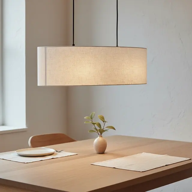 Blefjell oval taklampe 80cm beige