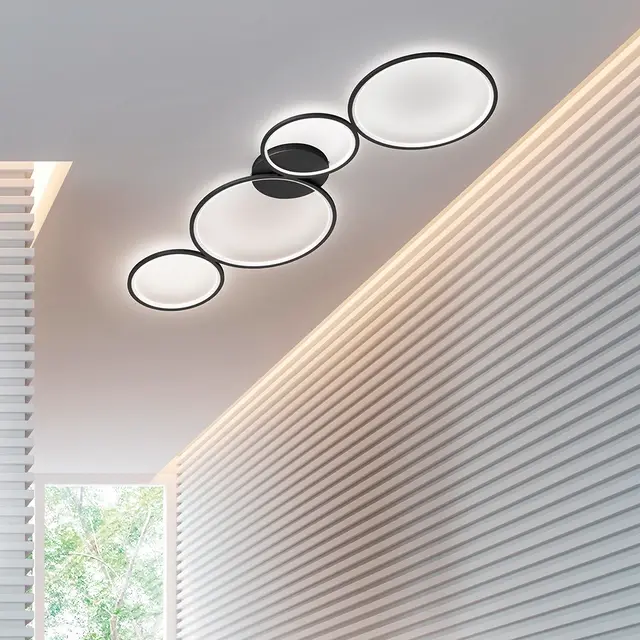 Rondo LED plafond taklampe 97cm sort