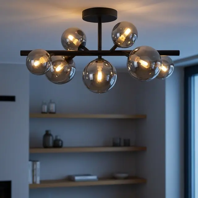 Vernon plafond taklampe 53cm smoke