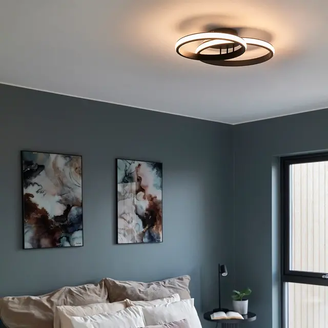 Twins Circle LED plafond taklampe 62,5cm sort