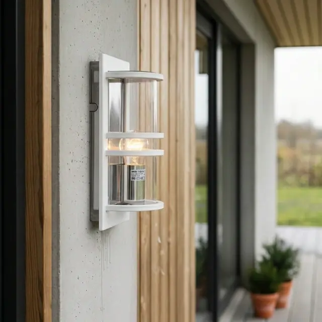 Ytterholmen utelampe vegg IP54 30cm hvit