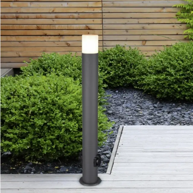 Hoosic utelampe stolpe IP44 80cm grå