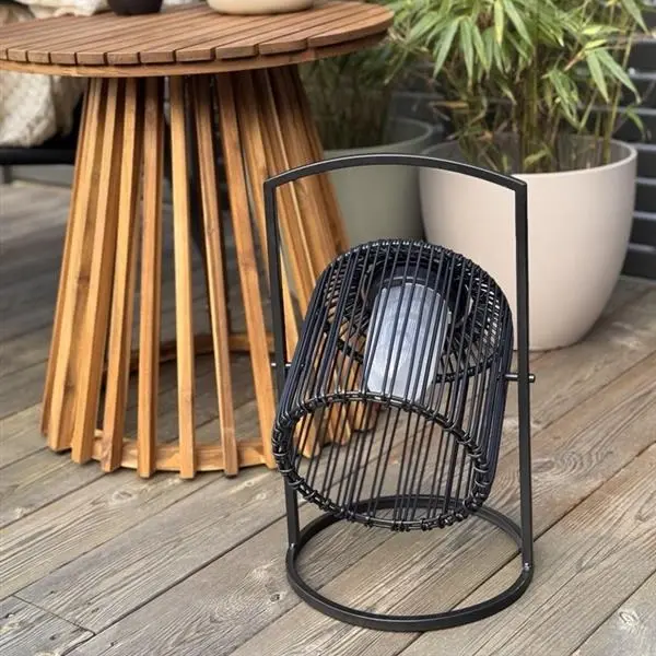 Vendbar solar lykt IP44 42cm sort