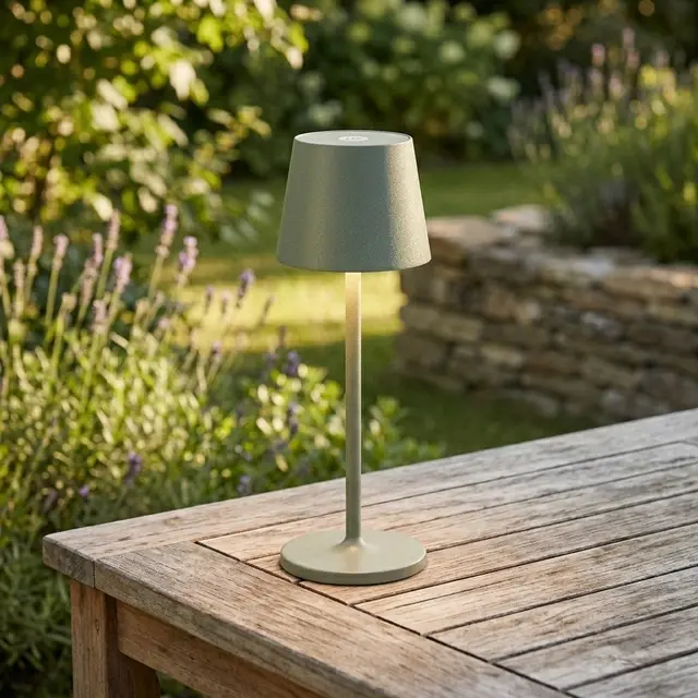 Mai LED oppladbar utelampe bord IP65 29cm grønn
