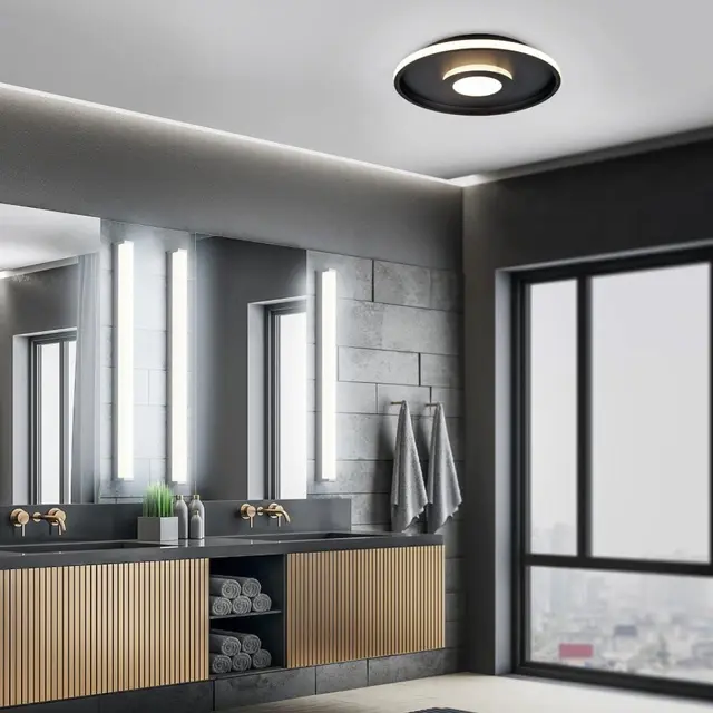 Ascari LED plafond baderomslampe IP44 40cm sort