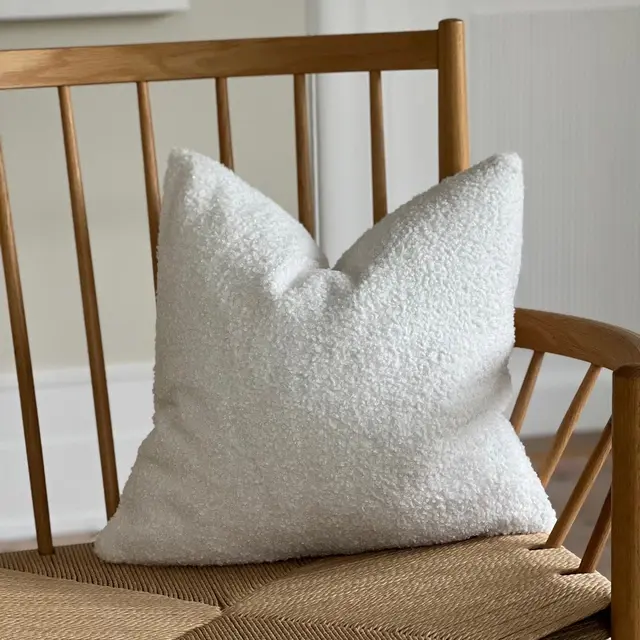Teddy Boucle putetrekk 45cm hvit