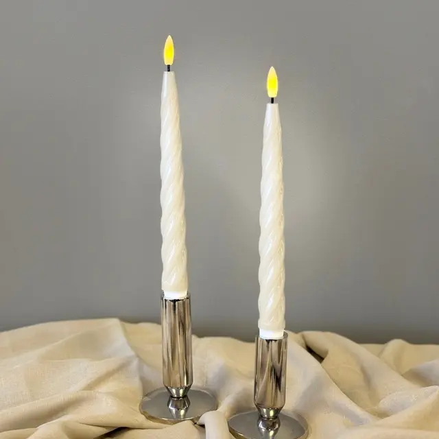 LED Twist kronelys 2pk. grå