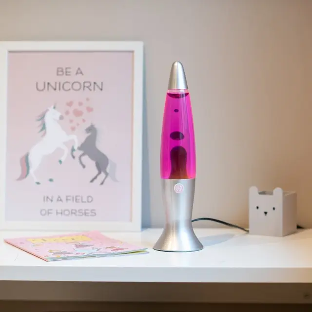 Lavalampe bordlampe rosa