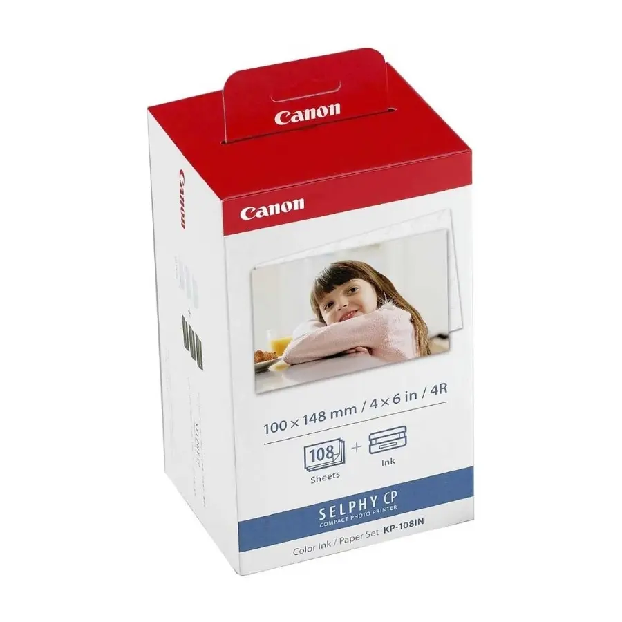 Canon Kp-108IN Fotopapir rød, hvit