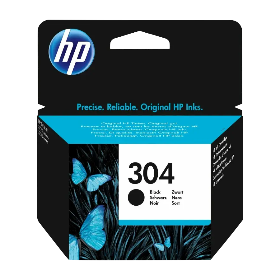 HP 304, svart blekkpatron n9k06ae