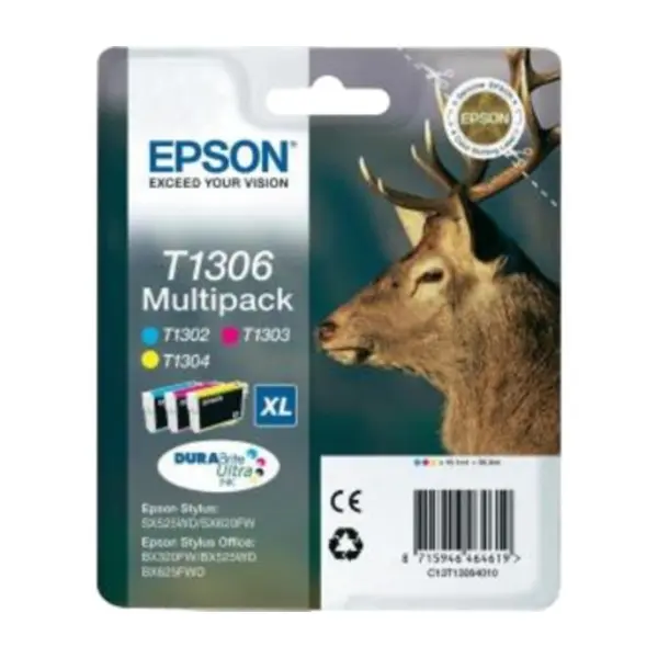 Epson multipack 3-Colours T1306 Ultra blekk