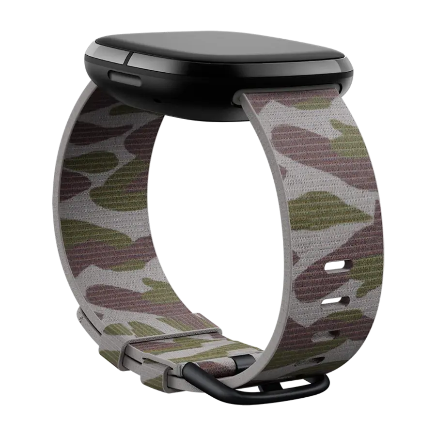 Fitbit Versa 3 Sense Woven rem, camo l