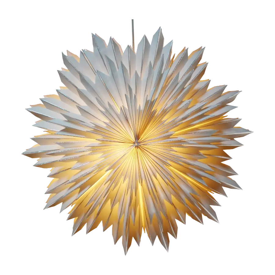 Kulz Snøfnugg 50Cm, hvit/sølv