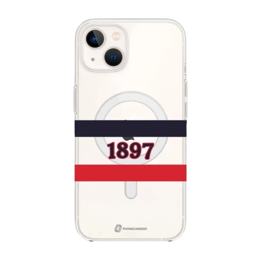 Phonecases3D iPhone 14 HIFK Hockey Clear case (MagSafe) -mobildeksel, hvit