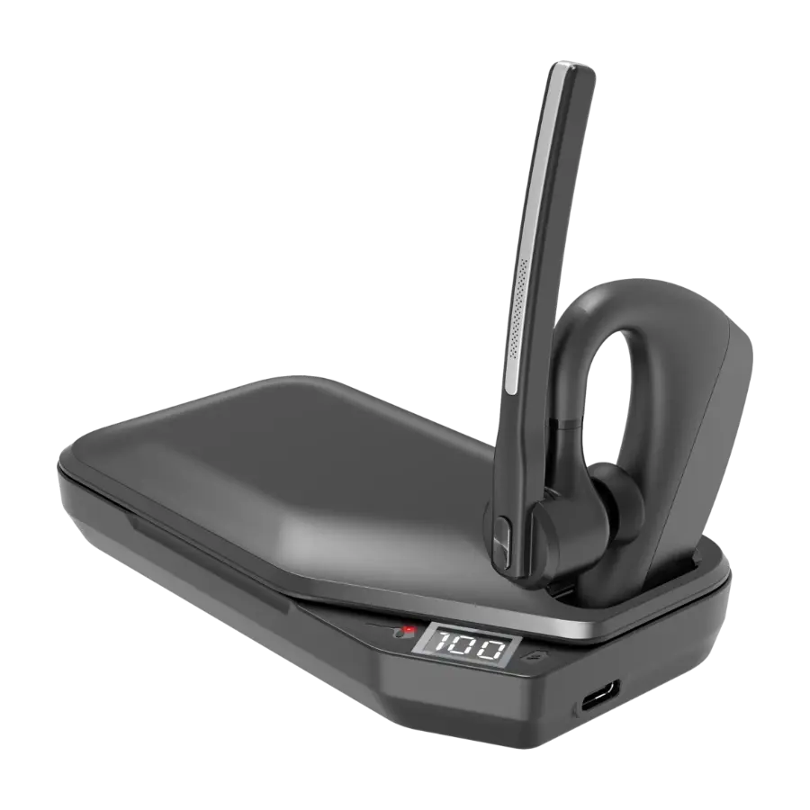 Dacota Platinum Talk Elite handsfree Bluetooth headset med ladeetui, svart