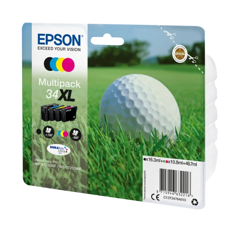 Epson Golf Ball multipack 4-Colours 34XL Durabrite Ultra ink