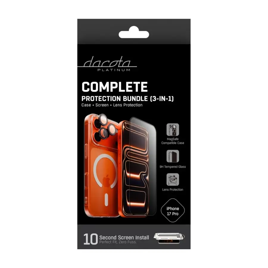 Dacota Platinum 3-i-1 beskyttelsespakke, iPhone 17 Pro