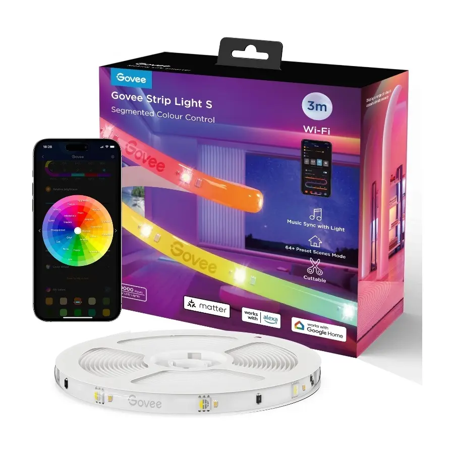 Govee RGBIC Wi-Fi/BT LED-lysstripe 3 M