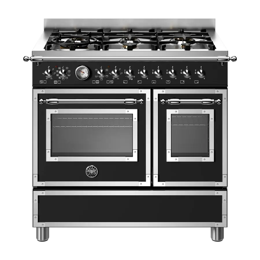 Bertazzoni Heritage Series HER96L2ENET gasskomfyr, Nero matt