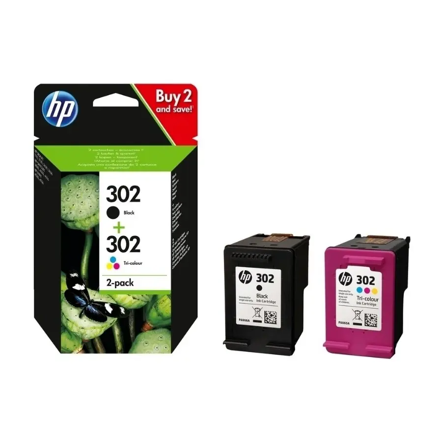 HP 302 tre farger og svart combo blekk