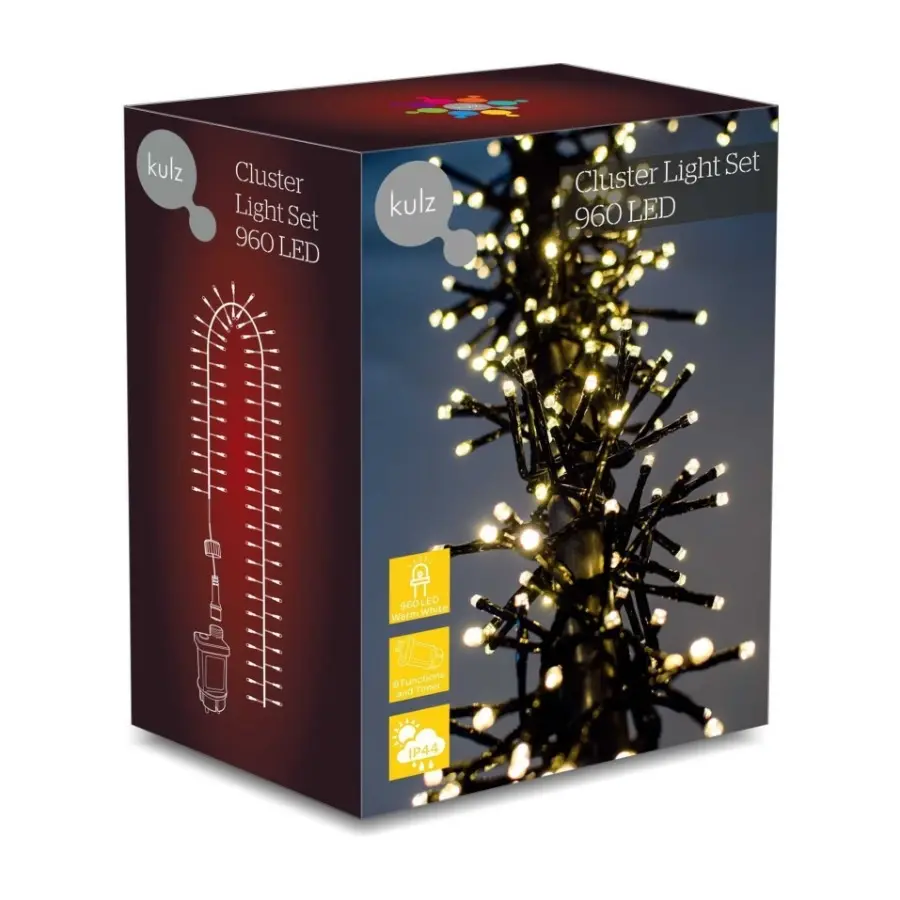 Kulz KULEDCL960WW2 Cluster lys 960 LED 12,4M, Varm hvit