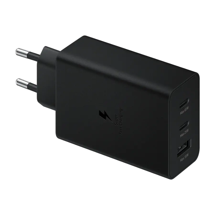 Samsung 65 W USB-C/USB-A-lader 3 porter uten kabel