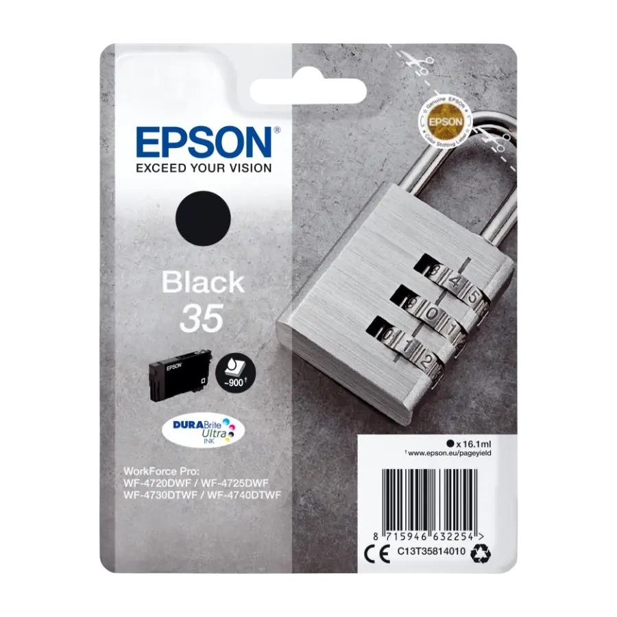 Epson Padlock Singlepack, black 35 Durabrite Ultra ink