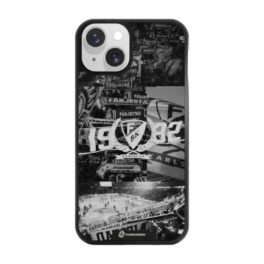 Phonecases3D iPhone 14 Färjestad BK 3D mobildeksel, svart