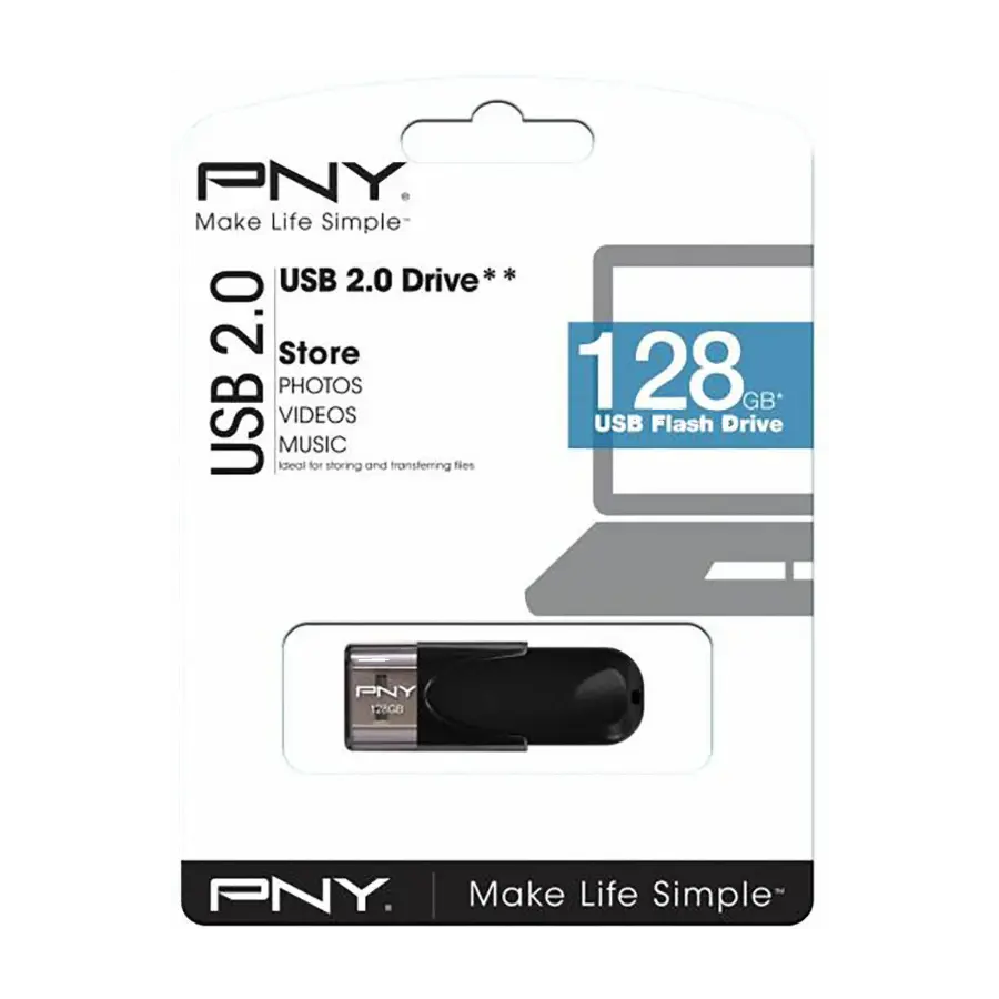 PNY Attache 4 USB 2.0 minnepinne 128 GB, svart