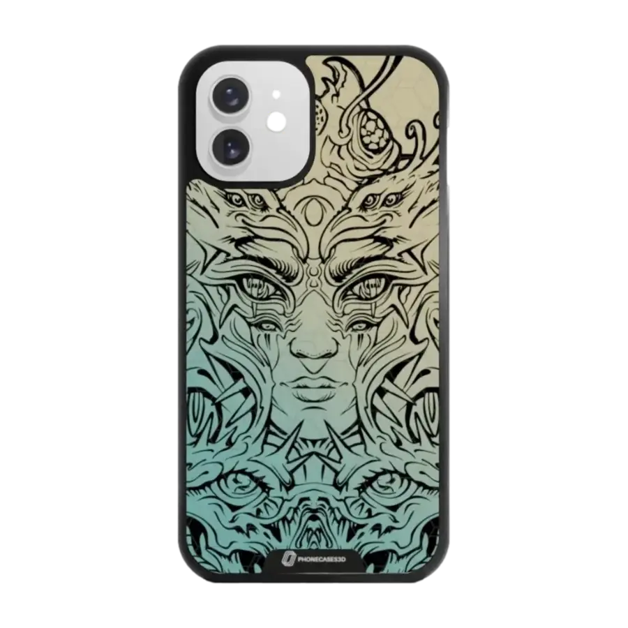 Phonecases3D iPhone 12 Urban Pixel 3D mobildeksel, svart