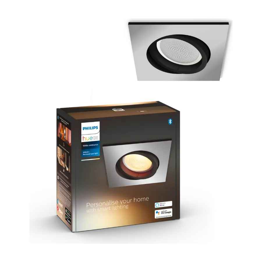 Philips Hue Milliskin Torget innfelt spotlampe, Aluminium 1x5w