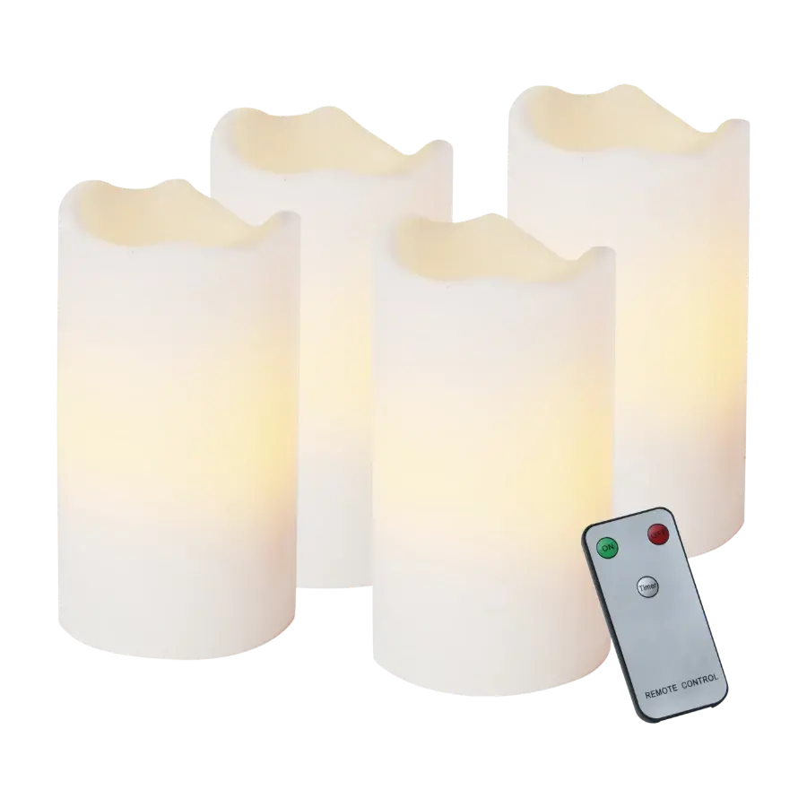 Star Trading 067-11 Advent LED-Stearinlys 4 stk, hvit