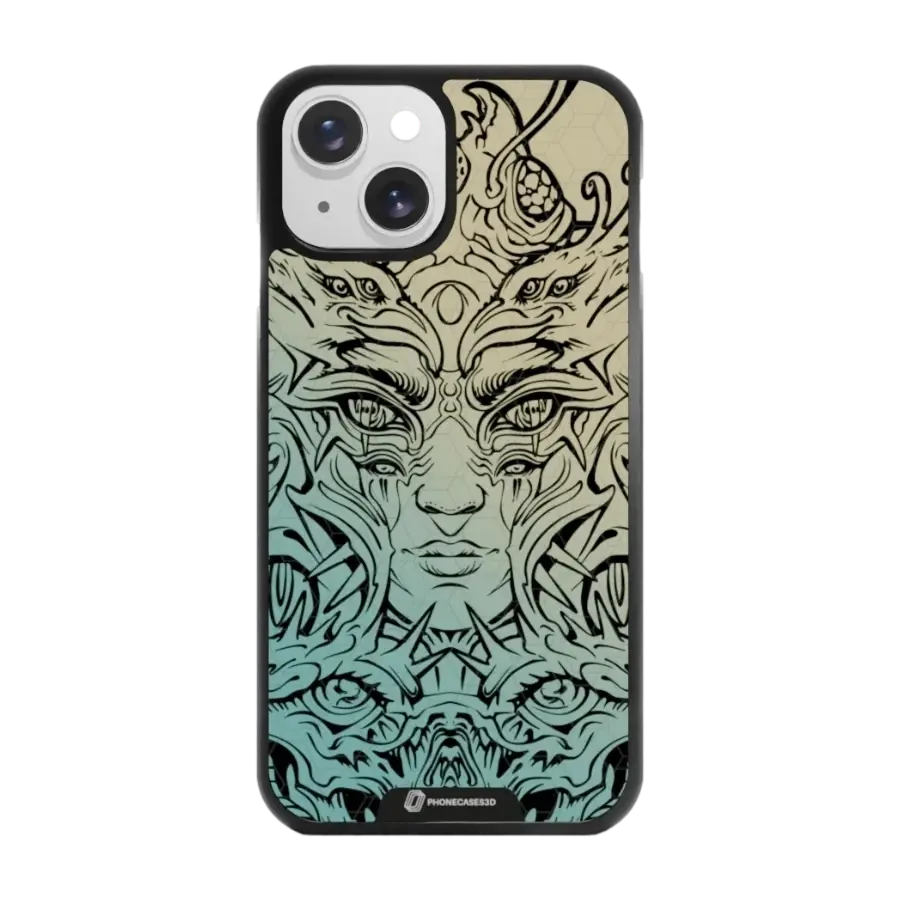 Phonecases3D iPhone 15 Urban Pixel 3D mobildeksel, svart