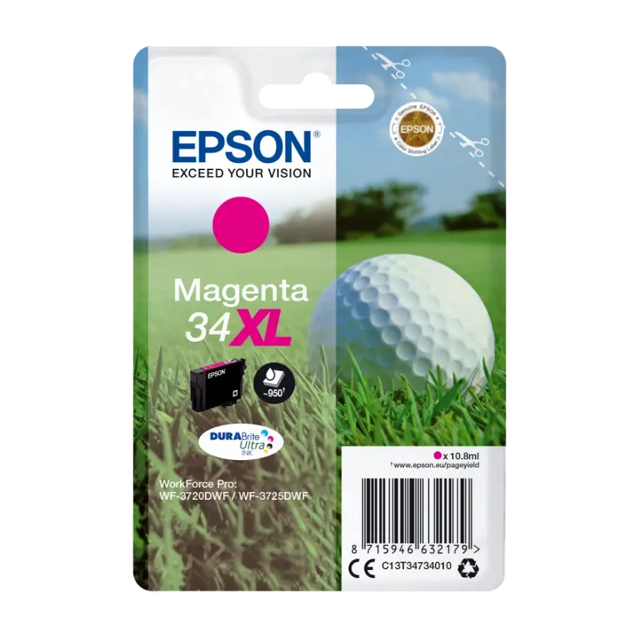 Epson Golf Ball Singlepack, magenta 34XL Durabrite Ultra ink