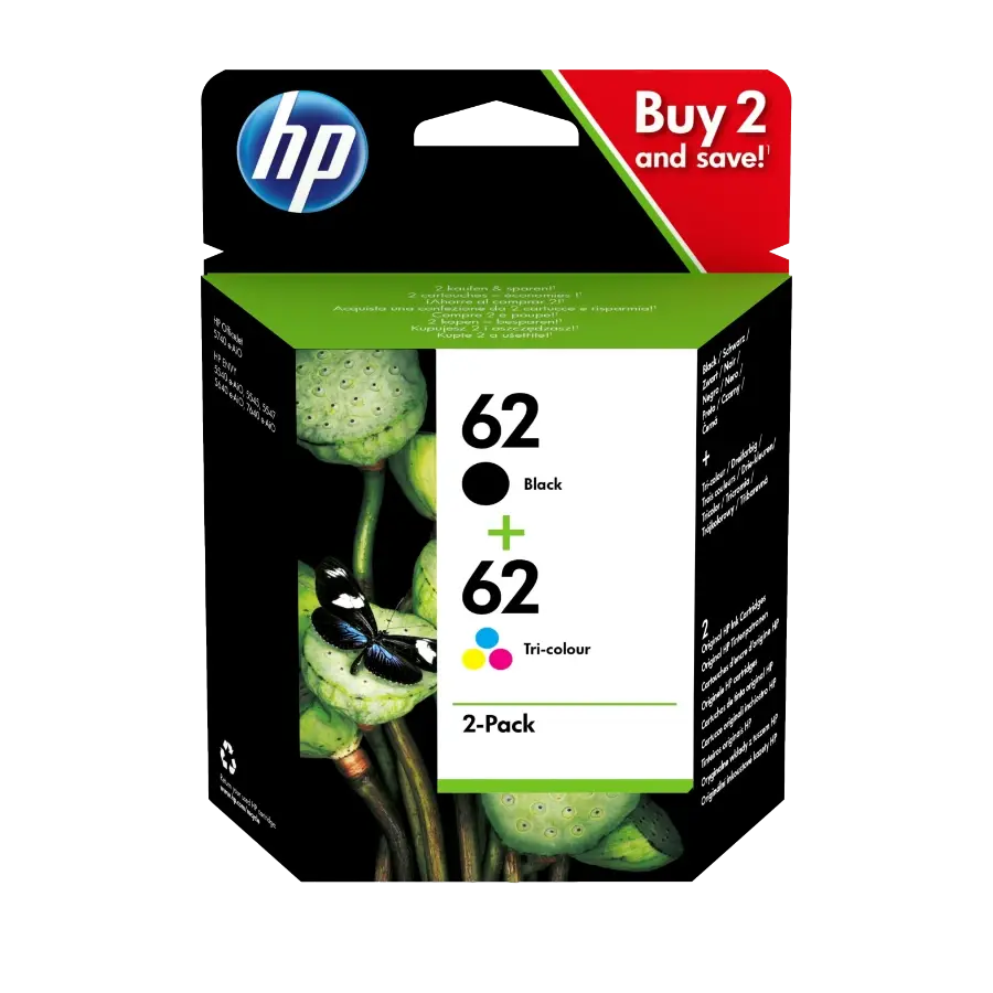 HP 62 (sort/3-Farge) hpn9j71ae-bl