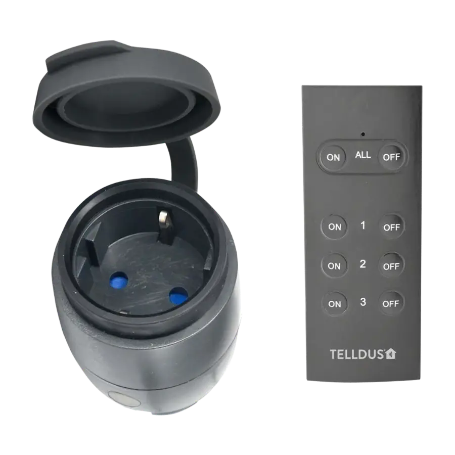 Telldus Mini IP44 Smartkontakt + fjernkontroll