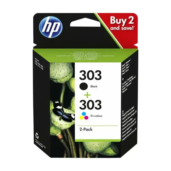 HP 303 Trefargers og svart Combo 2-pack 3ym92ae