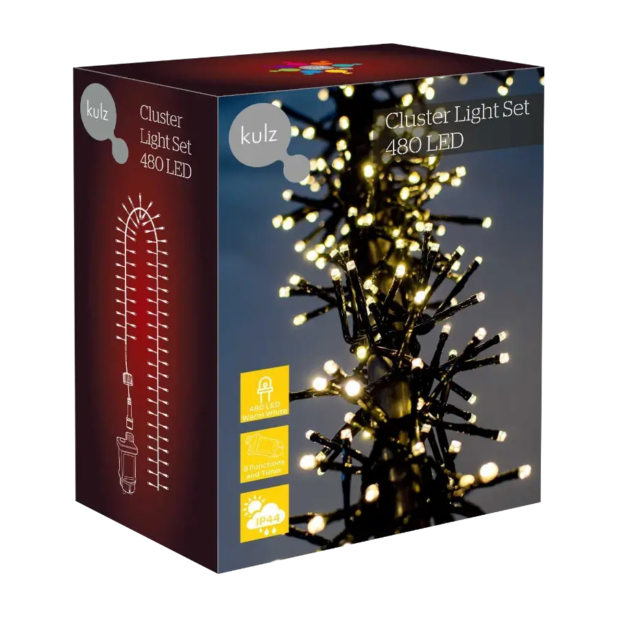 Kulz KULEDCL480WW2 Cluster lys 480 LED 6,2 M, Varm hvit