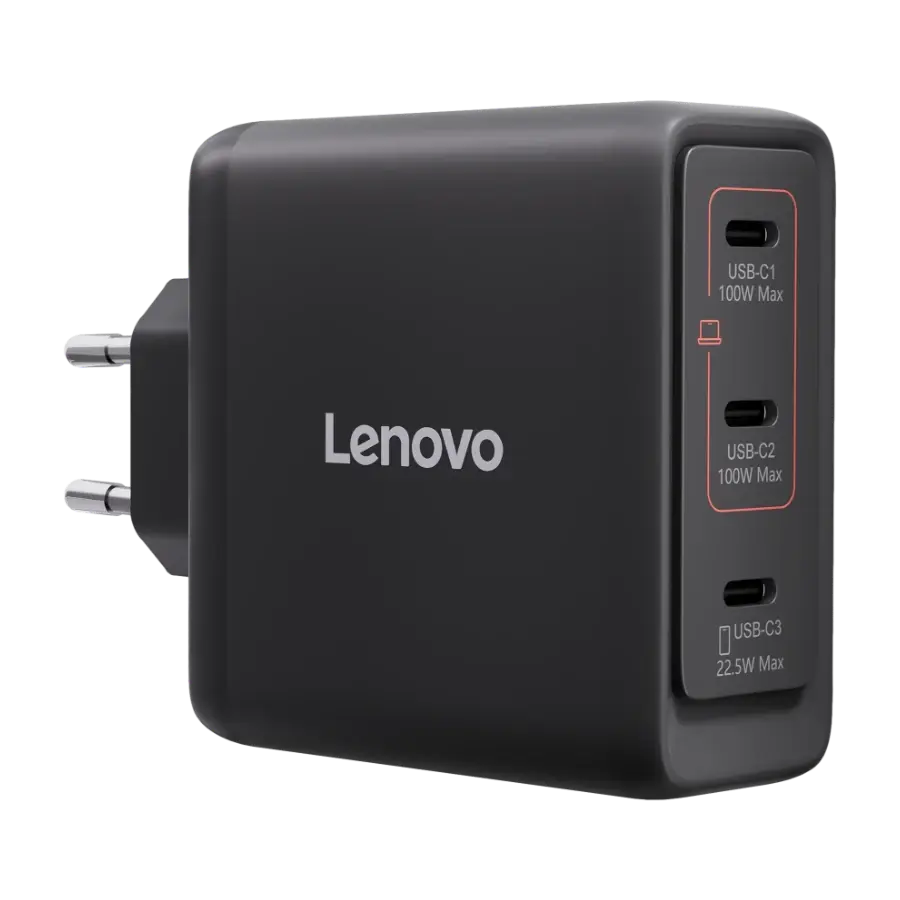 Lenovo 100 W GaN USB-C laptoplader, svart