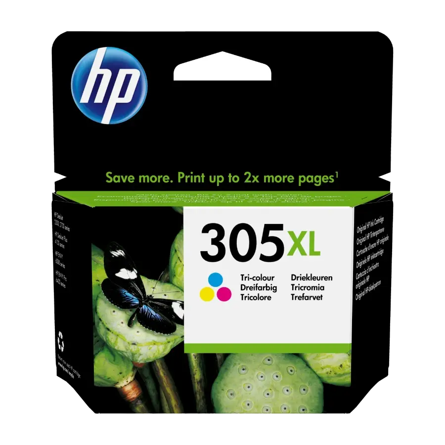 HP 305 XL blekkpatroner sort og med tre farger (2-pakning)