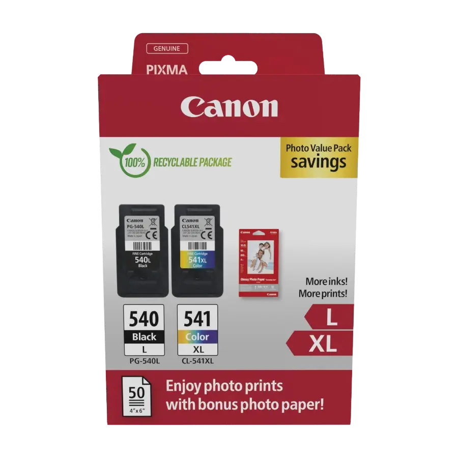 Canon PG540L/CL541XL, svart/farge Foto multipakke