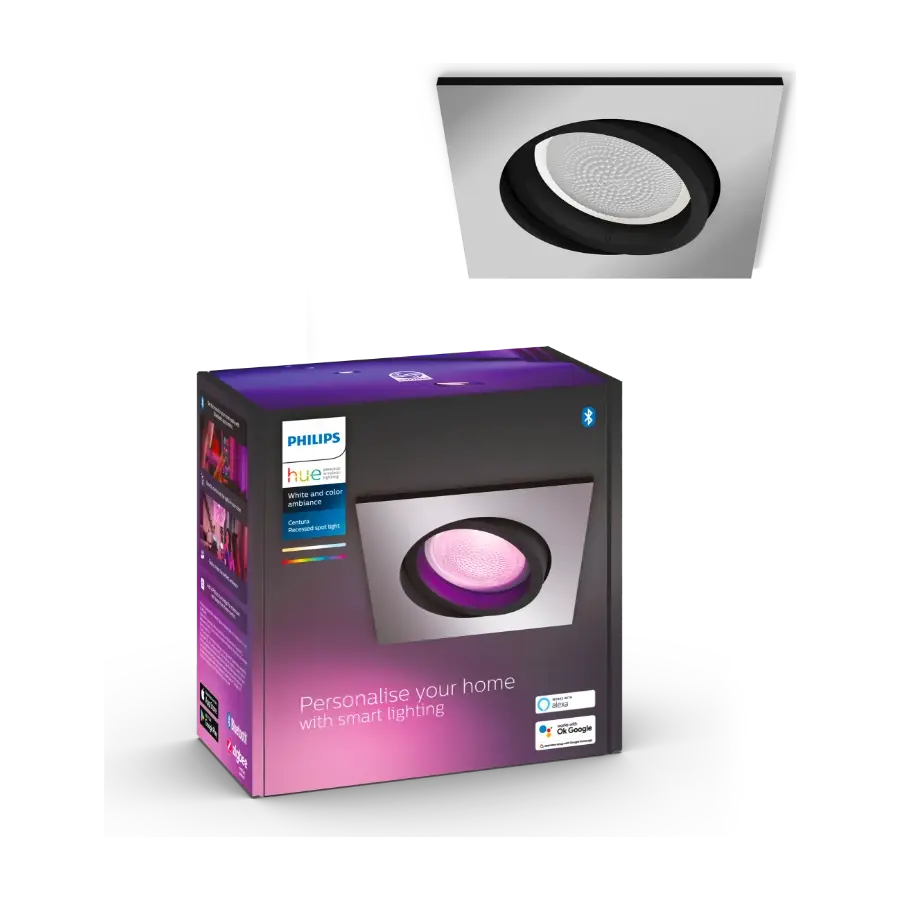 Philips Hue WCA Centura Square Innfelt spotlight aluminium