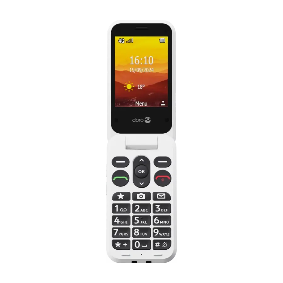 Doro Leva L21 mobiltelefon, rød/hvit
