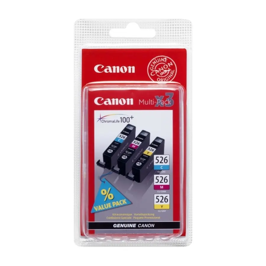 Canon CLI-526C/M/Y (cyan/magenta/gul)