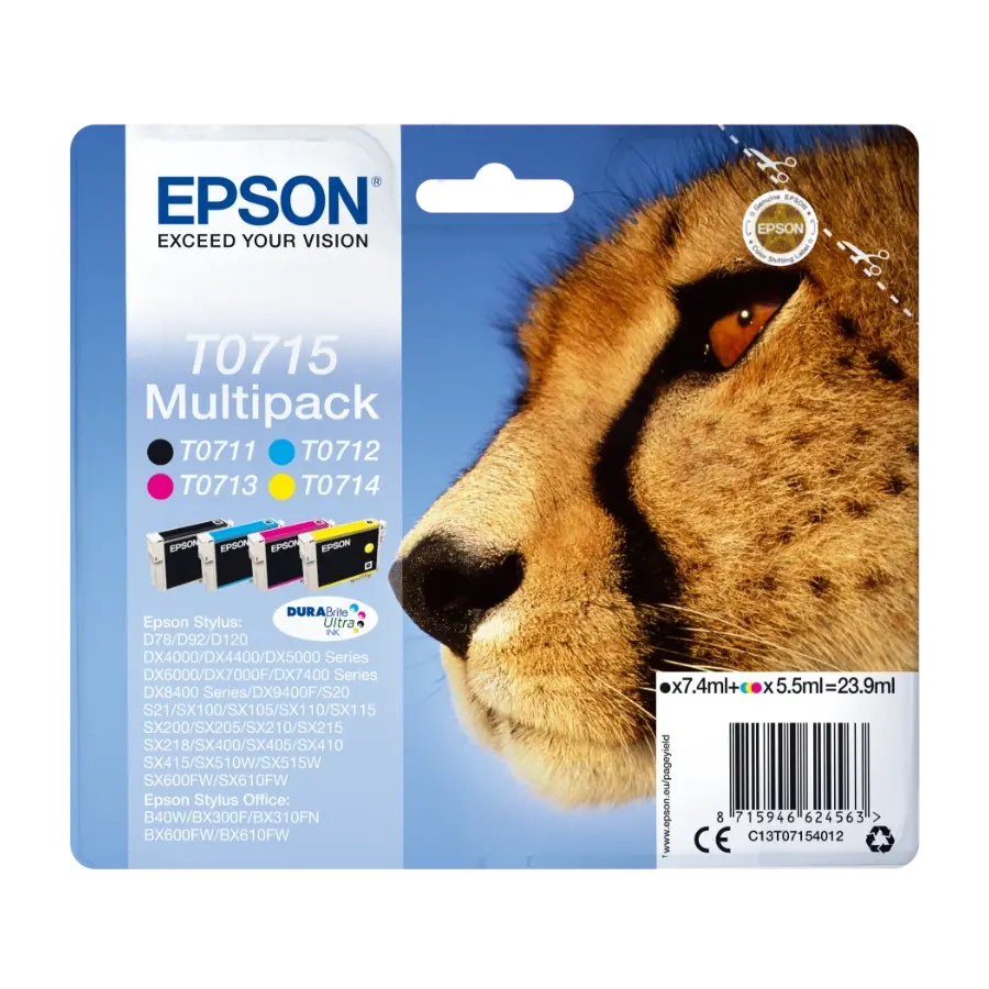 Epson multipack 4-Colours T0715 Durabrite Ultra ink