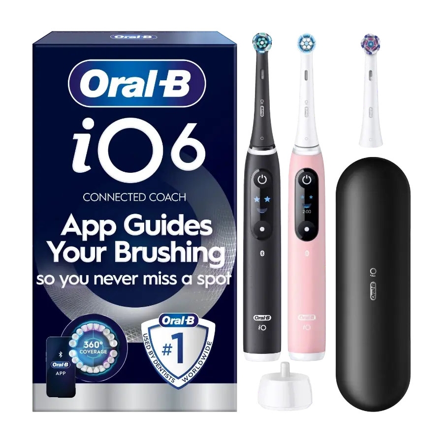 Oral-B iO6 Duo Edition elektrisk tannbørste, Black Lava & Pink Sand
