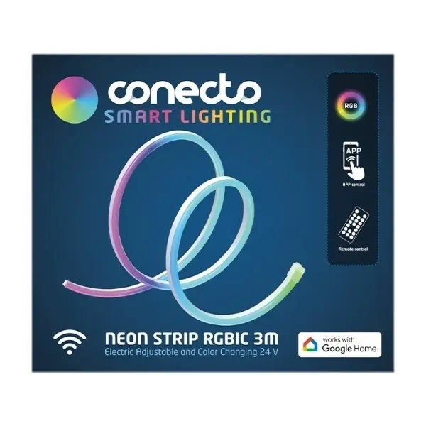 Conecto Neon RGBIC LED-lysrør, 3 m